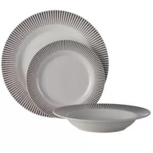 Image of Premier Housewares 12 pc Spoke Porcelain Dinner Set - White
