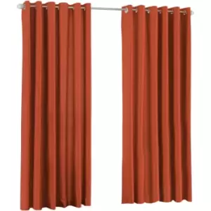 Image of Riva Home Fiji Faux Silk Ringtop Curtains (46x72 (117x183cm)) (Burnt Orange) - Burnt Orange