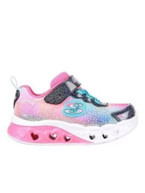 Image of Skechers Girls Flutter Heart Lights Simply Love Trainers, Navy/Pink, Size 6 Younger