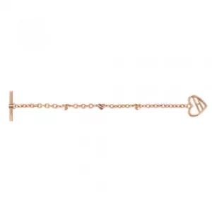 Image of Tommy Hilfiger Rose Gold Plated Open Heart T-Bar Bracelet 2780113