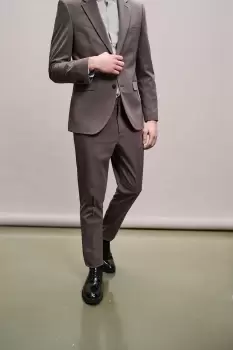 Image of Mens Slim Fit Taupe Suit Trousers