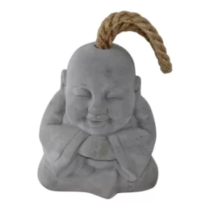 Image of Smiling Buddha Grey Cement Doorstop