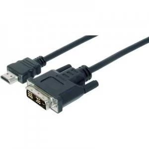 Image of Digitus HDMI / DVI Cable 2m screwable Black [1x HDMI plug - 1x DVI plug 19-pin]