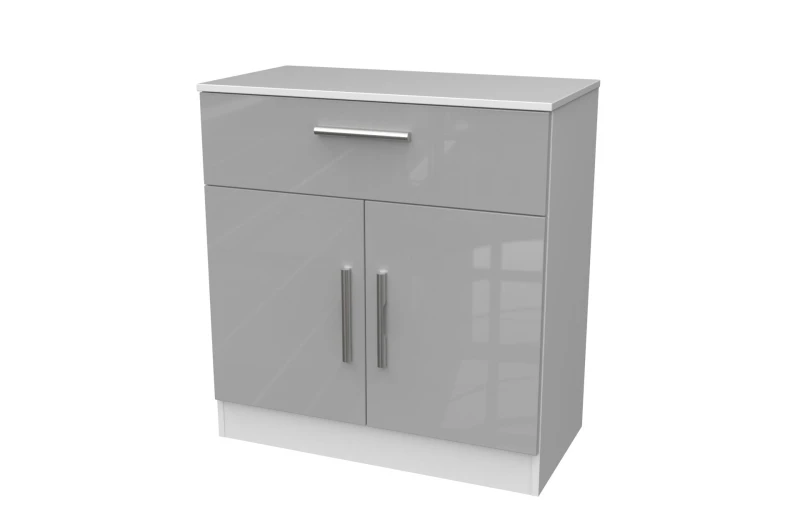 Image of Ready Assembled 2 U Trent 1 Drawer 2 Door Sideboard (Ready Assembled) in Mid Grey Size: Medium Mid Grey Unisex Medium
