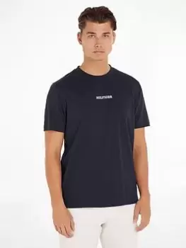 Image of Tommy Hilfiger Monotype Small Chest Placement, Blue, Size 2XL, Men