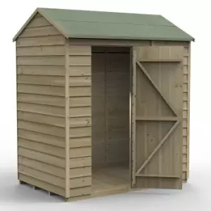 Image of 6a x 4a Forest 4Life 25yr Guarantee Overlap Pressure Treated Windowless Reverse Apex Wooden Shed (1.88m x 1.34m)