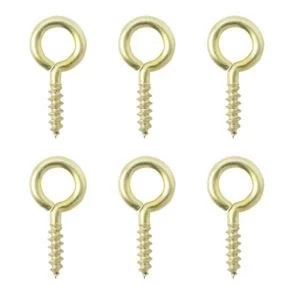 Image of BQ Brass Screw Eye Pack of 6