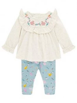 Image of Monsoon Baby Girls Bunny Jersey Set - Aqua