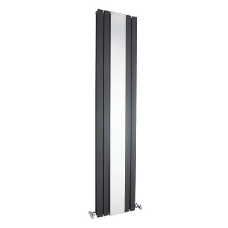 Image of Balterley Vertical Double Panel Radiator Mirror 3344 BTU Anthracite 1800x 354mm Grey