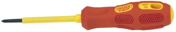 Image of DRAPER No.0 x 60mm Fully Insulated Cross Slot Screwdriver (Sold Loose) 69224
