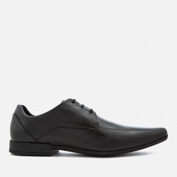 Image of Clarks Mens Glement Over Leather Derby Shoes - Black - UK 9