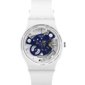 Image of Unisex Swatch Time To Blue Small Bioceramic Watch