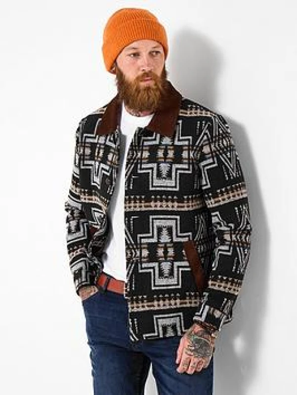 Image of Joe Browns Joe Browns Men Rustic Style Multi-Coloured Long Sleeve Jacket in Black Size: large Black L Male 5059953310921
