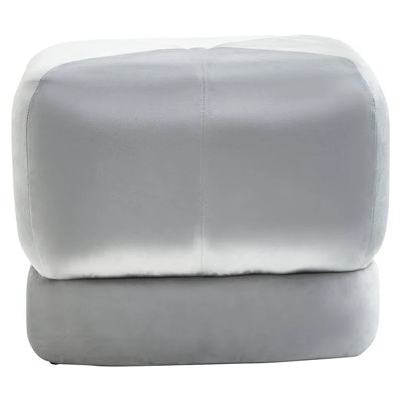 Image of Premier Housewares Interiors By Premier Grey Velvet Stool, Plush Round Velvet Seat On Gold Metal Legs, Compact Ottoman Footstool For Living Room