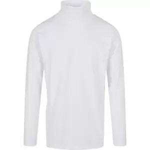 Image of Build Your Brand Mens Turtle Neck Long-Sleeved T-Shirt (S) (White)