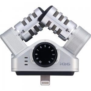 Image of Zoom iQ6 Stereo X/Y Microphone for iOS Devices with Lightning Connector Recorder