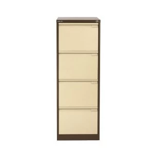 Image of Bisley Filing Cabinet 4 Drawer 470x622x711mm Coffee and Cream
