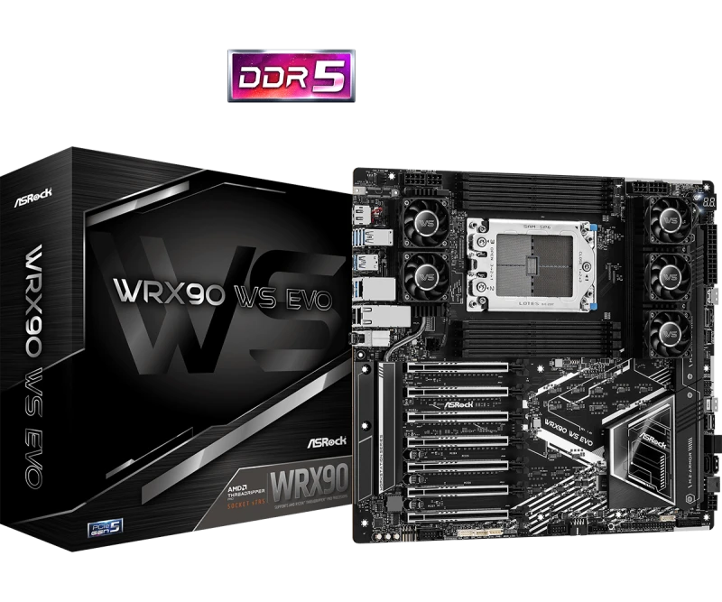 Image of ASRock WRX90 WS EVO sTR5 Socket Threadripper Pro Motherboard - 90-MXBMH0-A0UAYZ