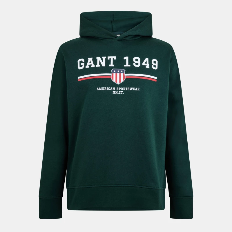 Image of Gant Graphic Hoodie Tarten Green male S