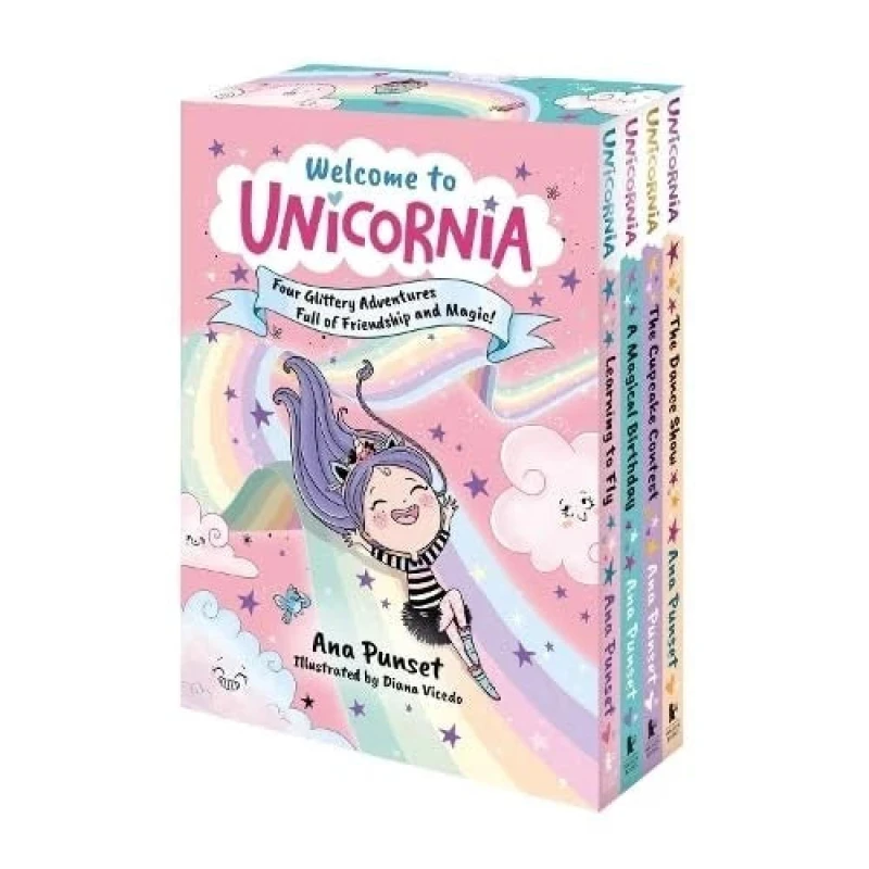 Image of Welcome to Unicornia: Four Glittery Adventures Full of Friendship and Magic! : A world of unicorn fun for ages 5-9 in a gift-ready boxset - the perfec