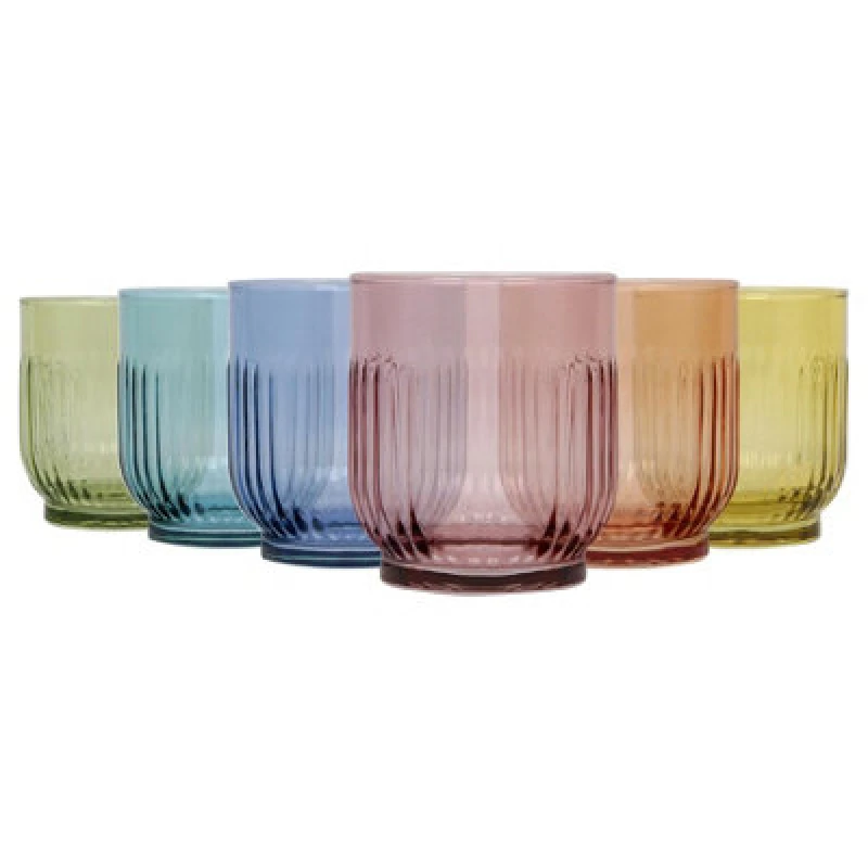 Image of LAV Glassware Lav Tokyo Whisky Glasses - 330Ml - Full Colour - Pack Of 6