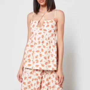 Image of Aligne Horti Cutout Floral-Print Poplin Top - EU 40/UK 12