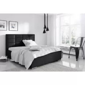 Image of Bulia Bed King Plush Velvet Black