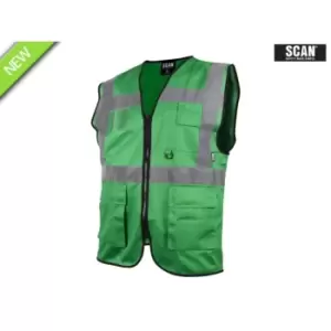 Image of Scan SCAHVUWMG Hi-Vis Utility Green Waistcoat M (41in)
