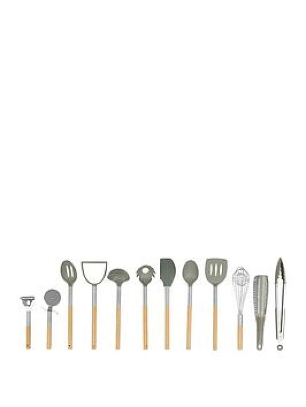 Image of Maison By Premier 12Pc Kitchen Utensil Set With Beechwood Handles 8892001