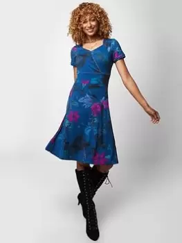 Image of Joe Browns Perfect Jersey Dress -teal, Teal, Size 8, Women