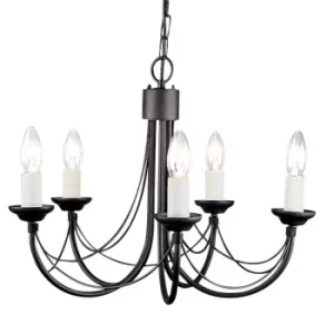 Image of Carisbrooke 5 Light Chandelier Black Finish, E14
