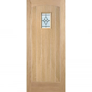 Image of Cottage External Glazed Unfinished Oak 1 Lite Door - 762 x 1981mm
