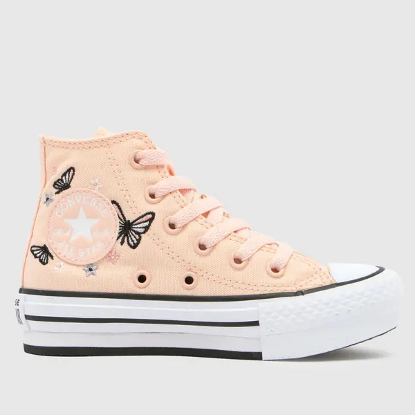 Image of Converse peach all star eva lift hi Girls Junior trainers Peach UK 11 (EU 28½)