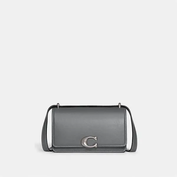 Image of Coach Luxe Refined Calf Leather Bandit Crossbody - Lh/Grey Blue