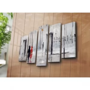 Image of 5PATK-23 Multicolor Decorative Canvas Painting (5 Pieces)