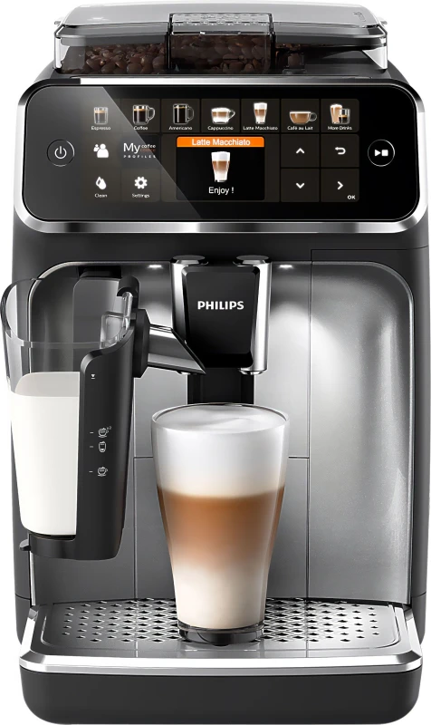 Image of Philips 5400 Series EP5446/70 Bean to Cup Coffee Machine - Black / Silver