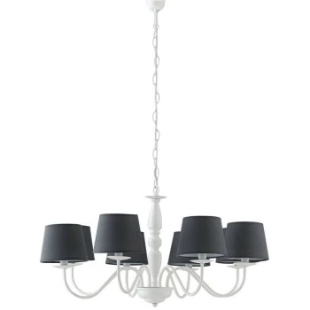Image of Fan Europe Lighting - Fan Europe FAVOLA 8 Light Chandeliers with Shades White, Fabric 79.3x30cm