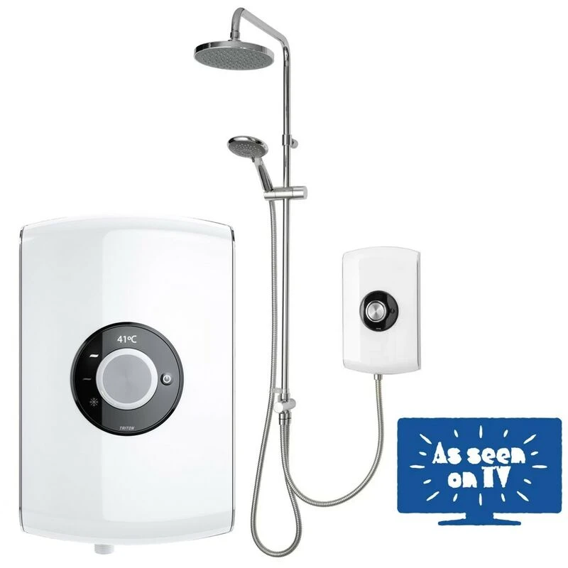 Image of Triton Showers Triton Amore DuElec Electric Shower Gloss White 9.5kW Rubber GEAMDU91