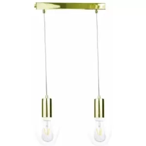 Image of Keter Verre Bar Pendant Ceiling Light Gold, 50cm, 2x E27