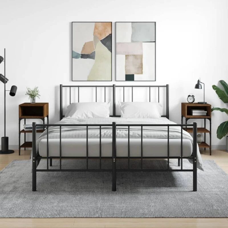 Image of VIDAXL Bedside Tables 2 pcs Brown Oak 35x34.5x70cm Engineered Wood Vidaxl 8720845938512