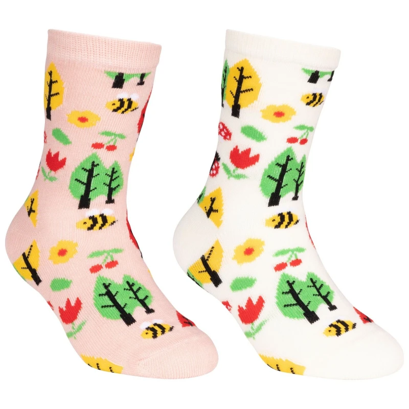 Image of Trespass Garden Socks Pack of 2 Cream unisex