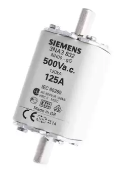 Image of Siemens 125A 00 NH Centred Tag Fuse, gG, 500V ac