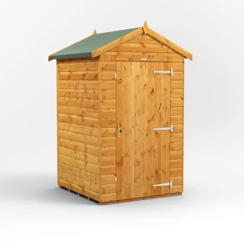 Image of 4x4 Power Windowless Apex Garden Shed - Brown