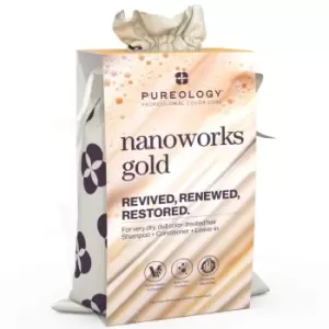 Image of Pureology Nanoworks Gold Shampoo Conditioner and Color Fanatic Hair Gift Set for Dull, Tired Hair