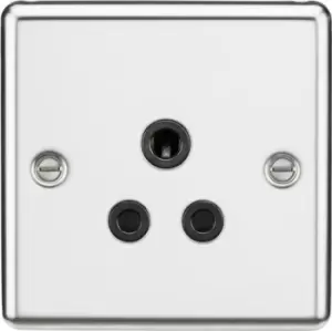 Image of KnightsBridge 5A Unswitched Socket - Rounded Edge Polished Chrome Finish with Black Insert