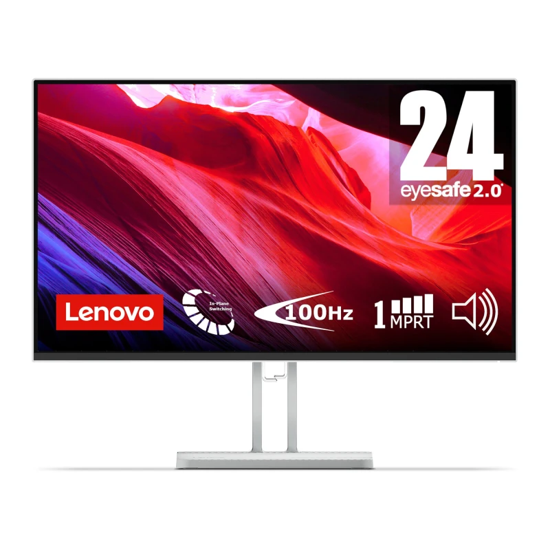 Image of Lenovo L24i-4A Full HD 24" IPS Monitor - Grey, Silver/Grey 197530467004