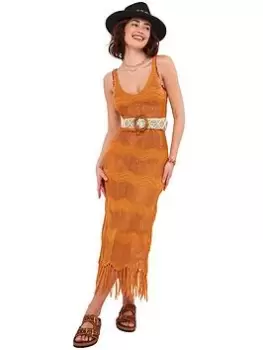 Image of Joe Browns San Antonio Cover Up Dress -ochre, Yellow Size M Women