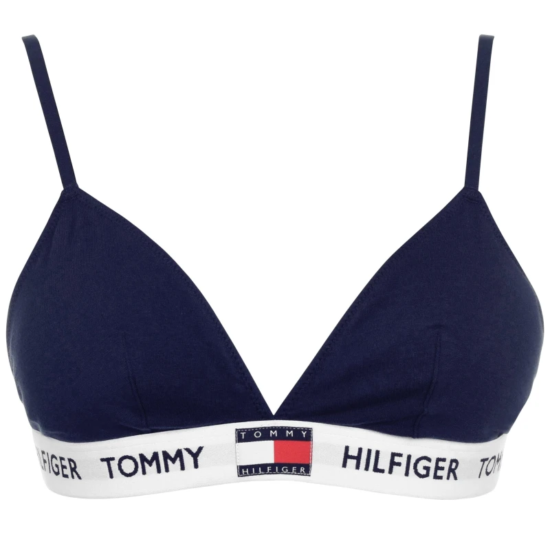 Image of Tommy Hilfiger Organic Cotton Padded Triangle Bra - Blue Blue 8