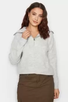 Image of Tall Zip Funnel Neck Jumper