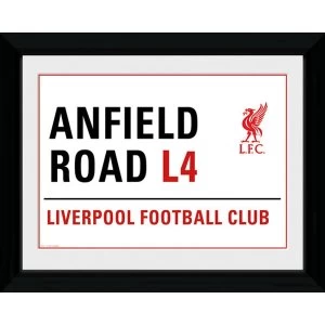 Image of Liverpool Anfield Street Sign Framed 16x12 Photographic Print